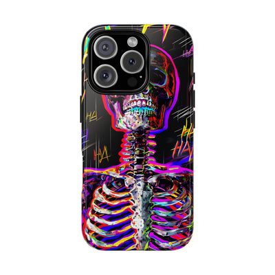 Neon Glitch Skeleton · Tough Handyhülle für iPhone