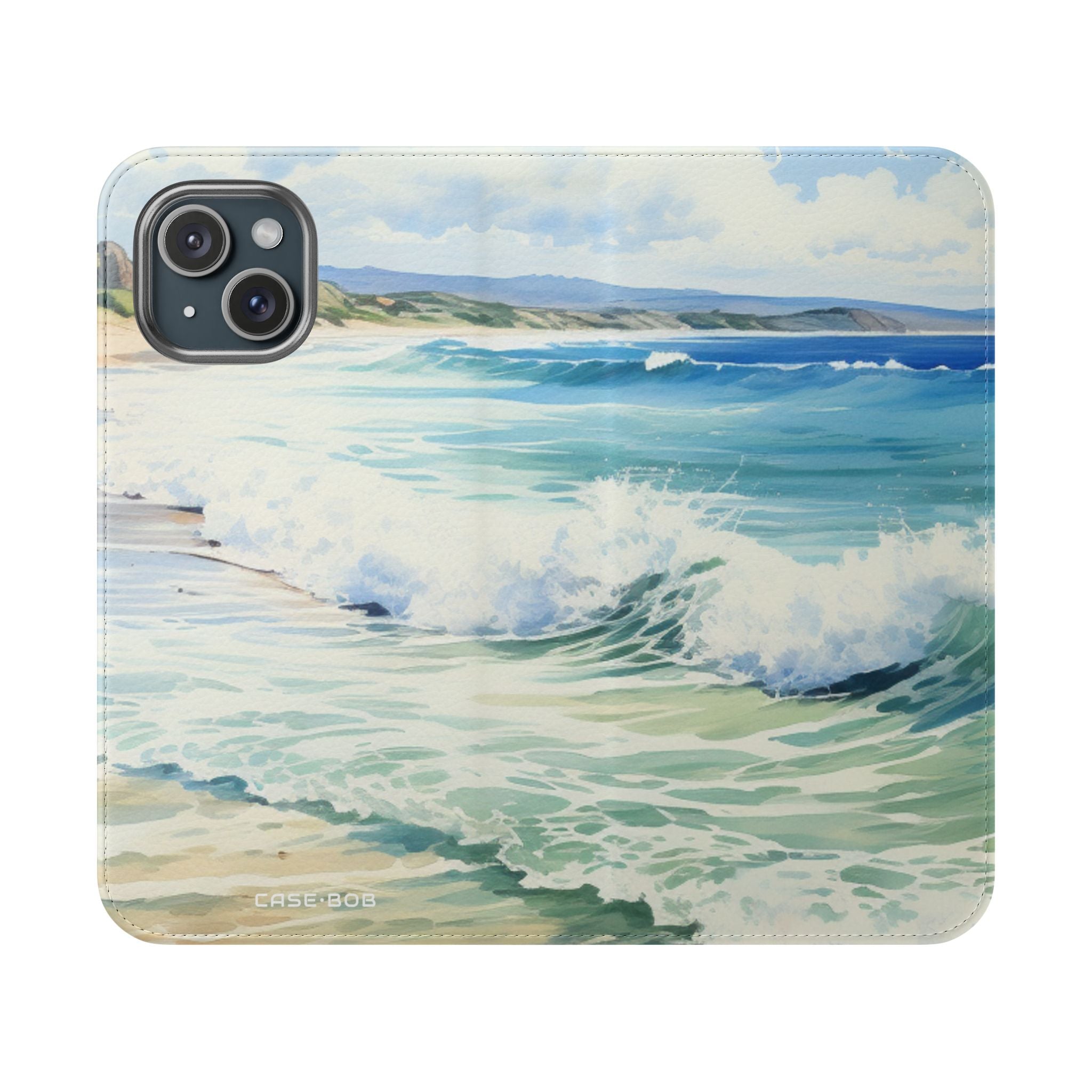 Vaahdottavat siniset aallot - iPhone 15 -case -lompakko