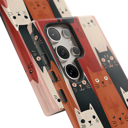 Verlängerte Katzen Schwarz Samsung S24 Ultra Case - Tough