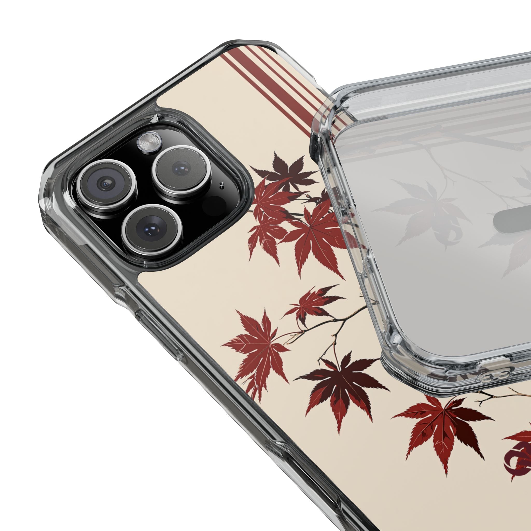 Red Impact MagSafe Phone Case for iPhone - Crimson Momiji Stripe