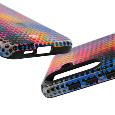 Chromatic Halftone Grid · Tough Phone Case for Samsung · Blue