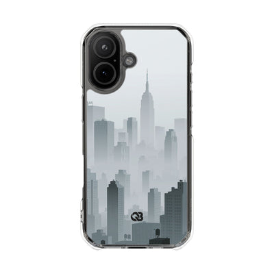 Grey Impact MagSafe Phone Case for iPhone - Steel Mist Skyline