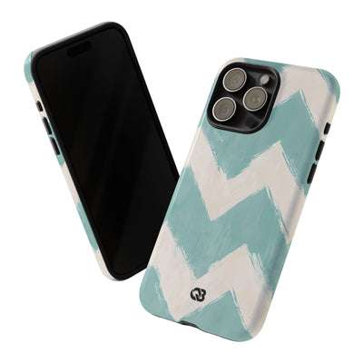 Teal Painted Chevron · Tough Phone Case for iPhone