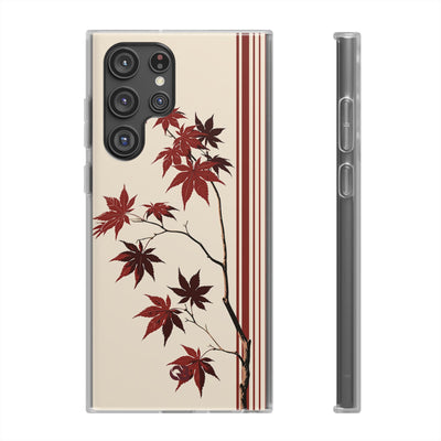 Red Lite Phone Case for Samsung - Crimson Momiji Stripe