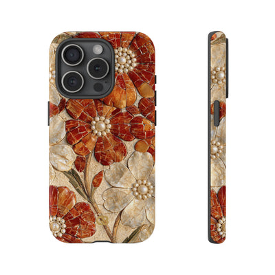 Carnelian Pearl Bloom · Tough Phone Case for iPhone · Orange