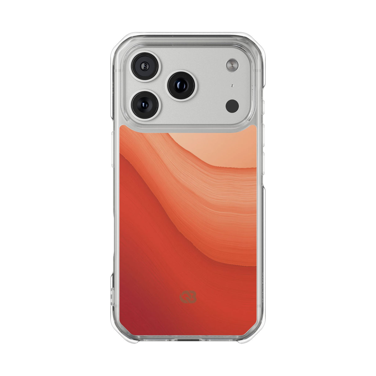 Terracotta Flow · Clear Impact Magnetic Phone Case for iPhone · Orange