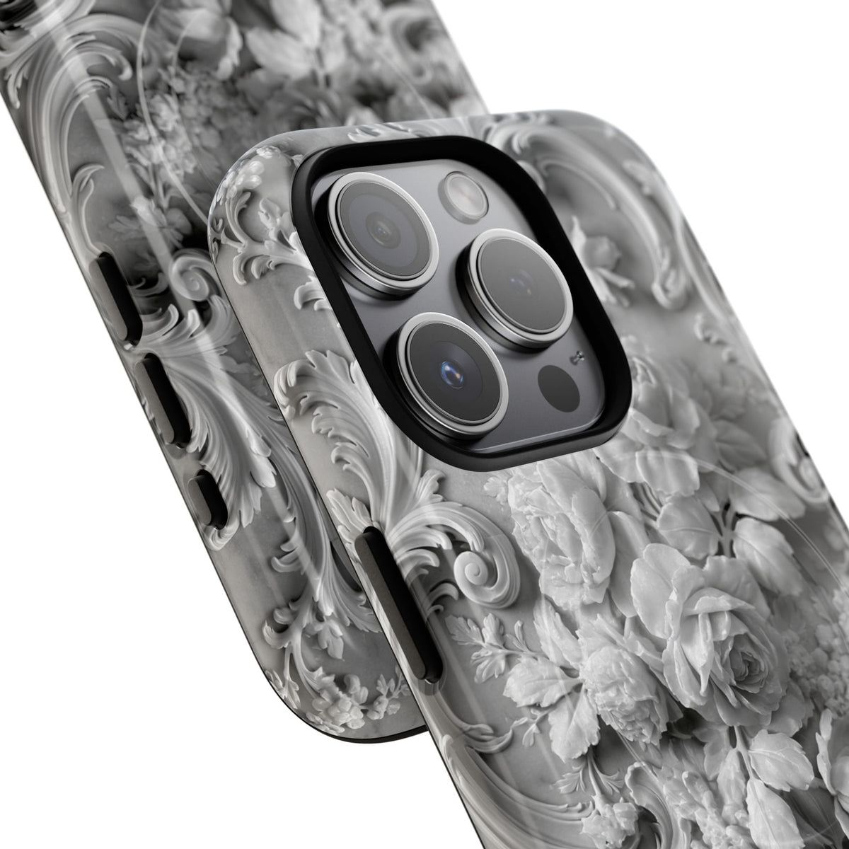 Rococo Marble Rose · Tough 2.0 Magnetic Phone Case for iPhone · White