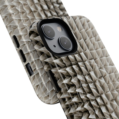 Beige Tough 2.0 Magsafe Phone Case for iPhone - Bone Spiked Grid