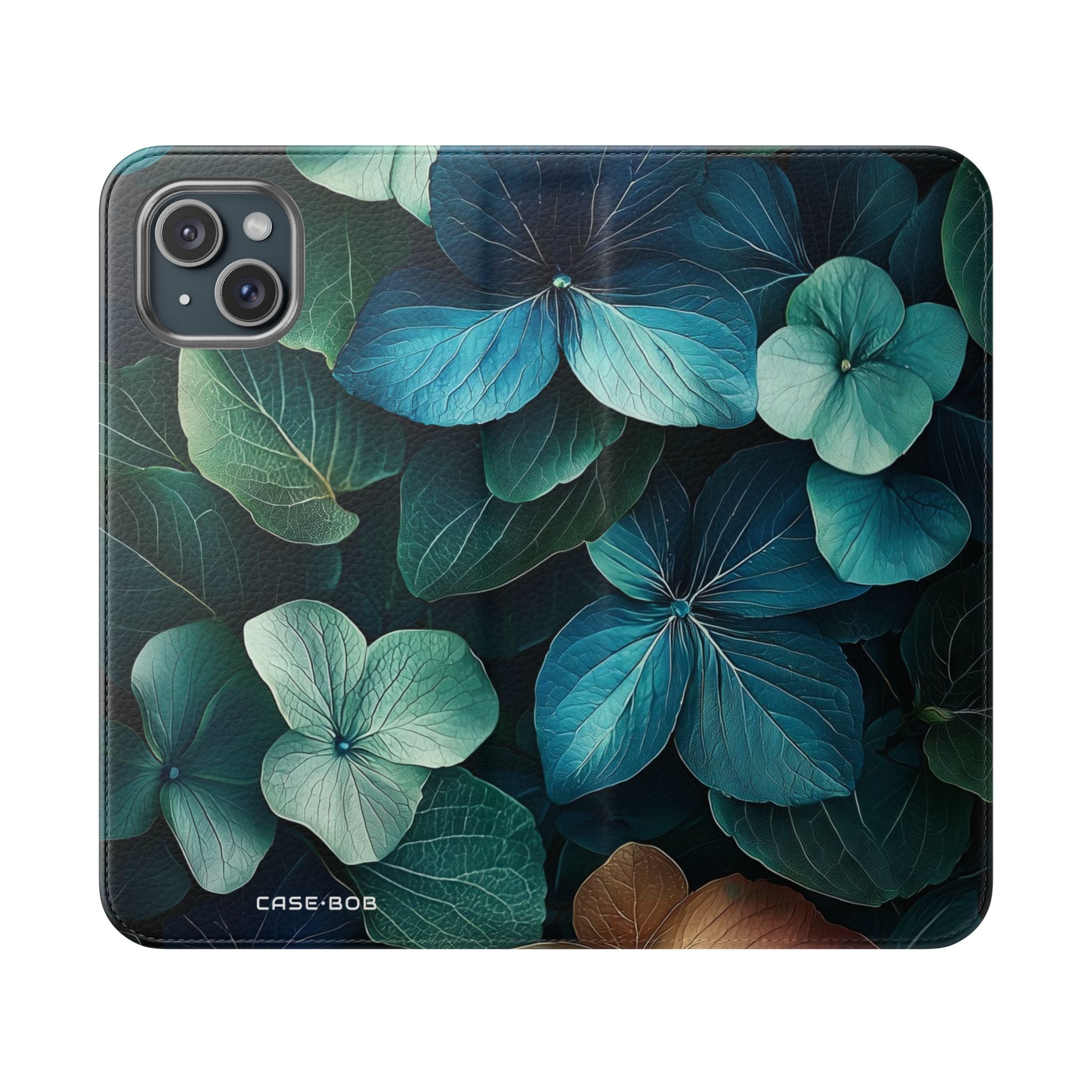 Teal Bloom - iPhone 15 Plus Case - Wallet