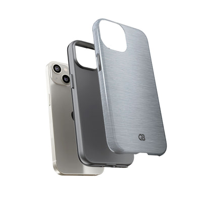 Silver Tough Phone Case for iPhone - Satin Chrome Grain
