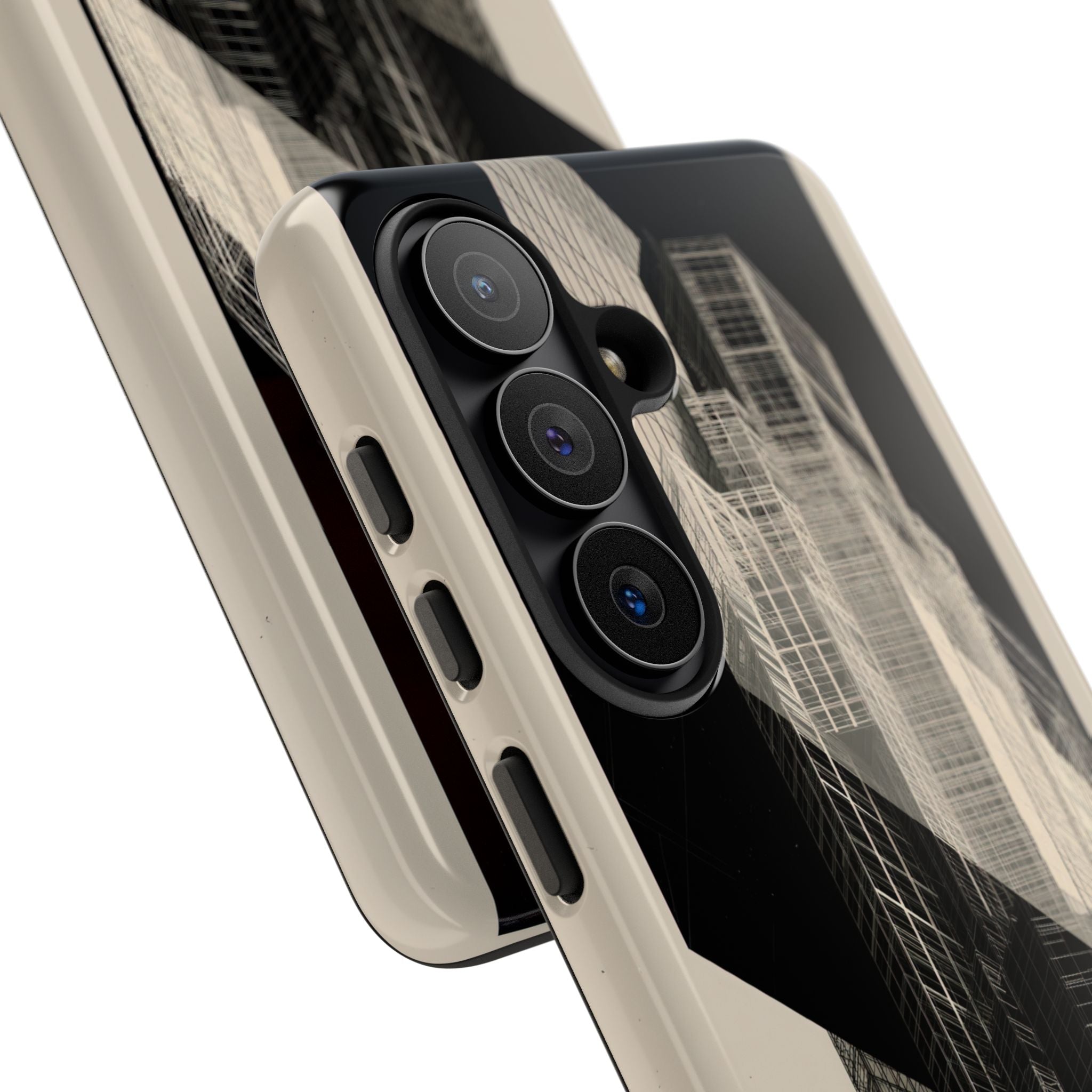 Beige Tough Phone Case for Samsung - Monolith Urban Grid