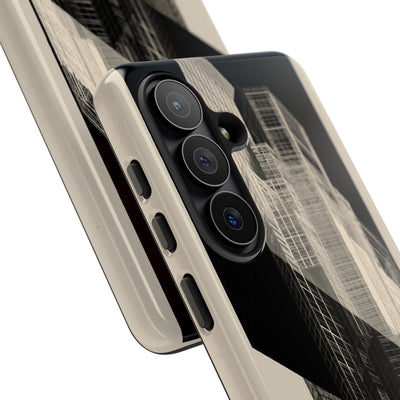 Beige Tough Phone Case for Samsung - Monolith Urban Grid