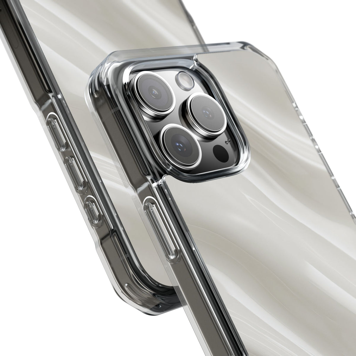 Liquid Enamel Fold · Clear Impact Magnetic Phone Case for iPhone ·  White