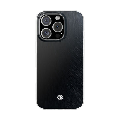 Black Lite Phone Case for iPhone - Midnight Brushed Grain