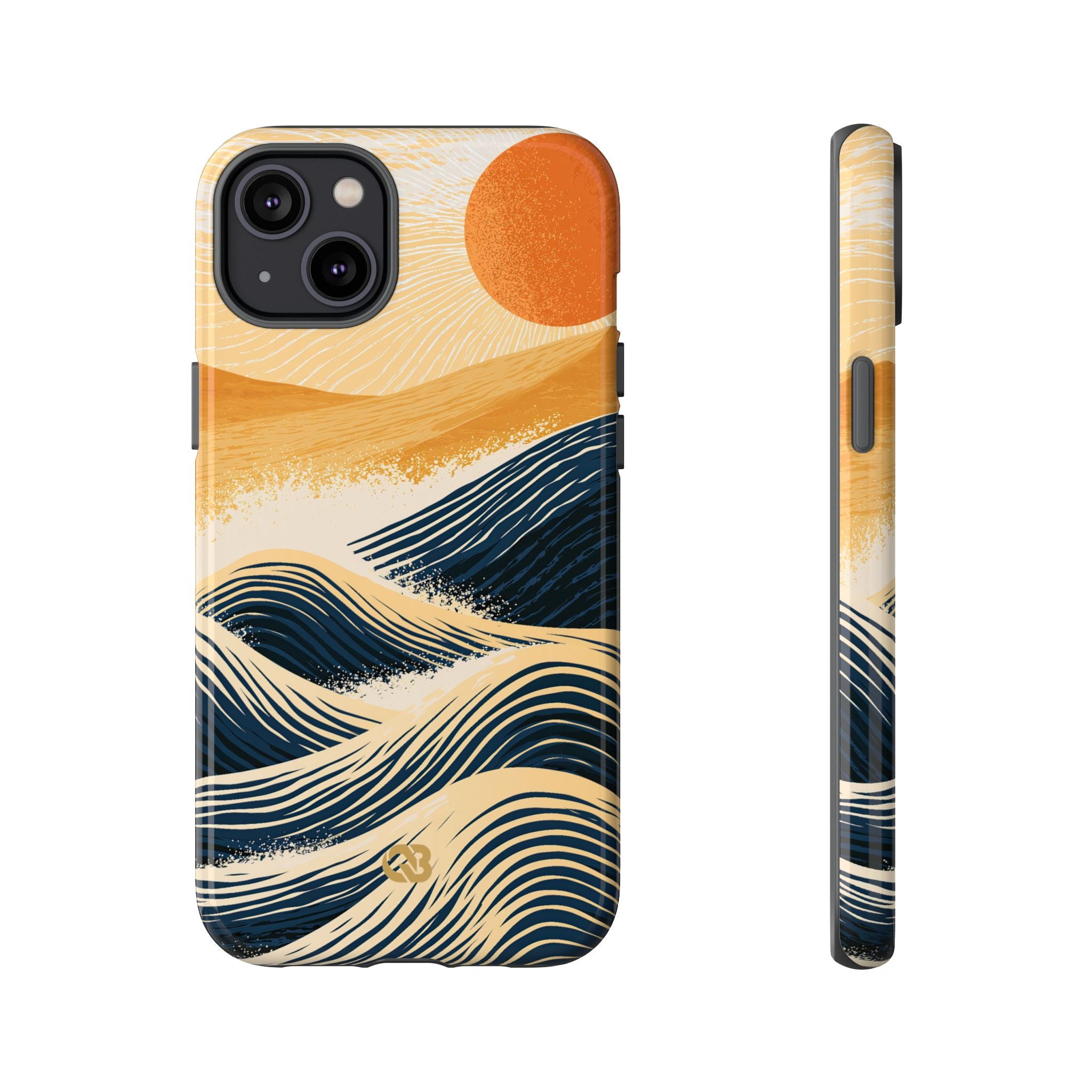 Blue Tough Phone Case for iPhone - Kyoto Cresting Tide
