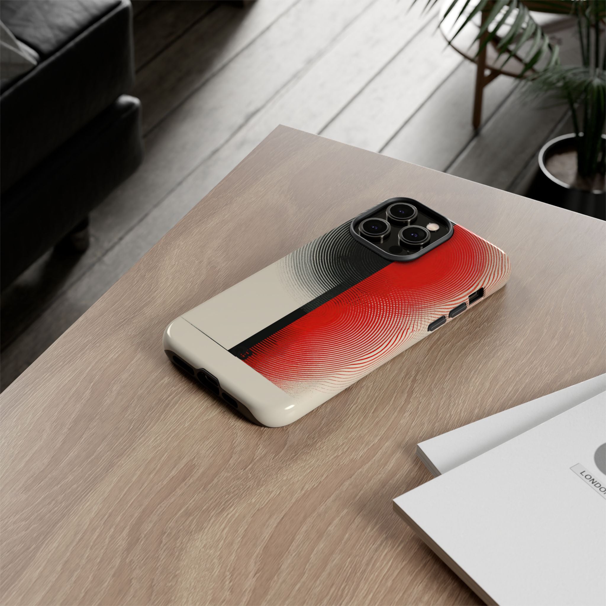 Red Tough Phone Case for iPhone - Split Signal Red