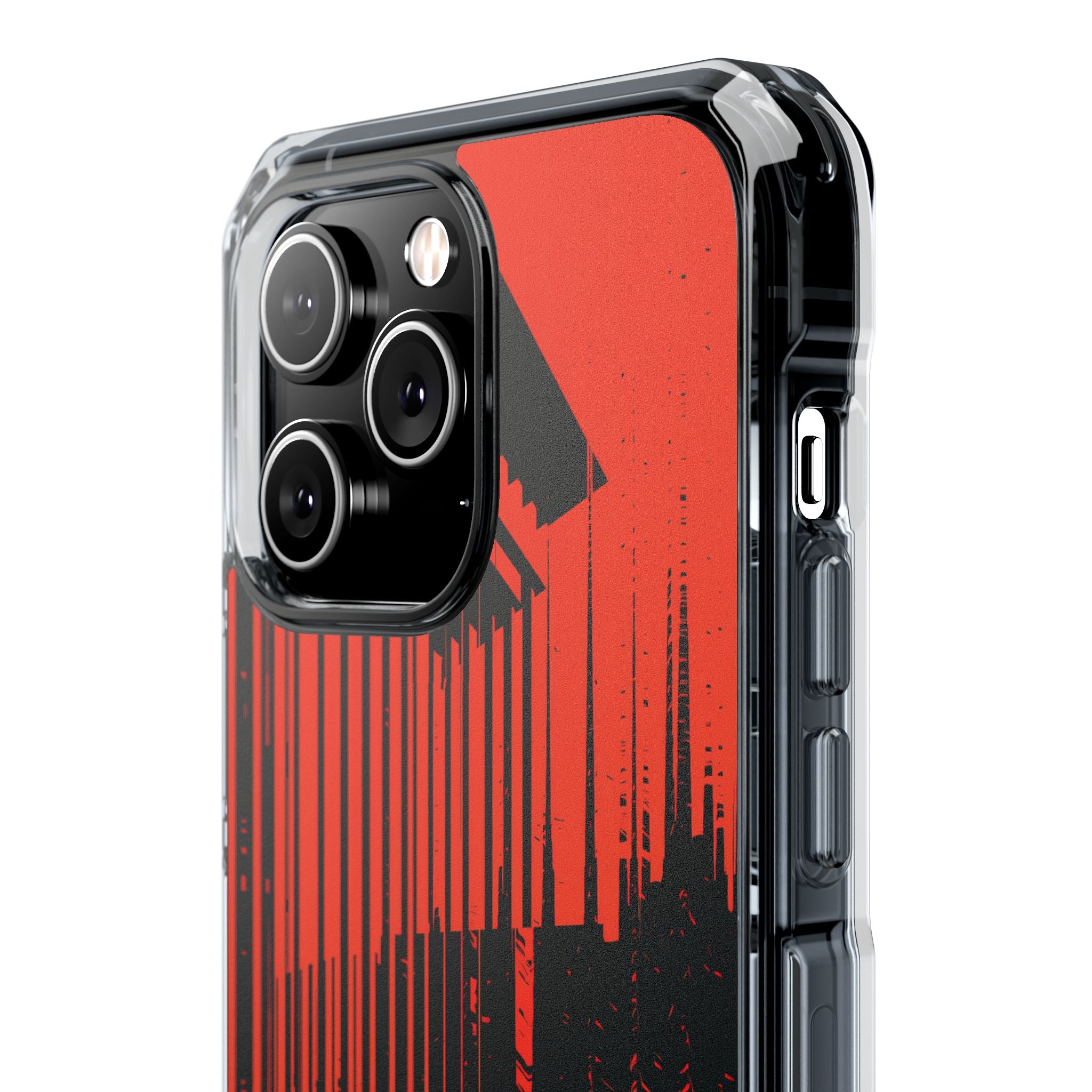 Red Impact MagSafe Phone Case for iPhone - Crimson Brutalist Distortion