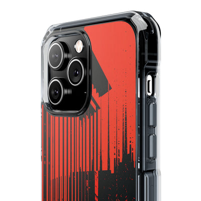 Red Impact MagSafe Phone Case for iPhone - Crimson Brutalist Distortion
