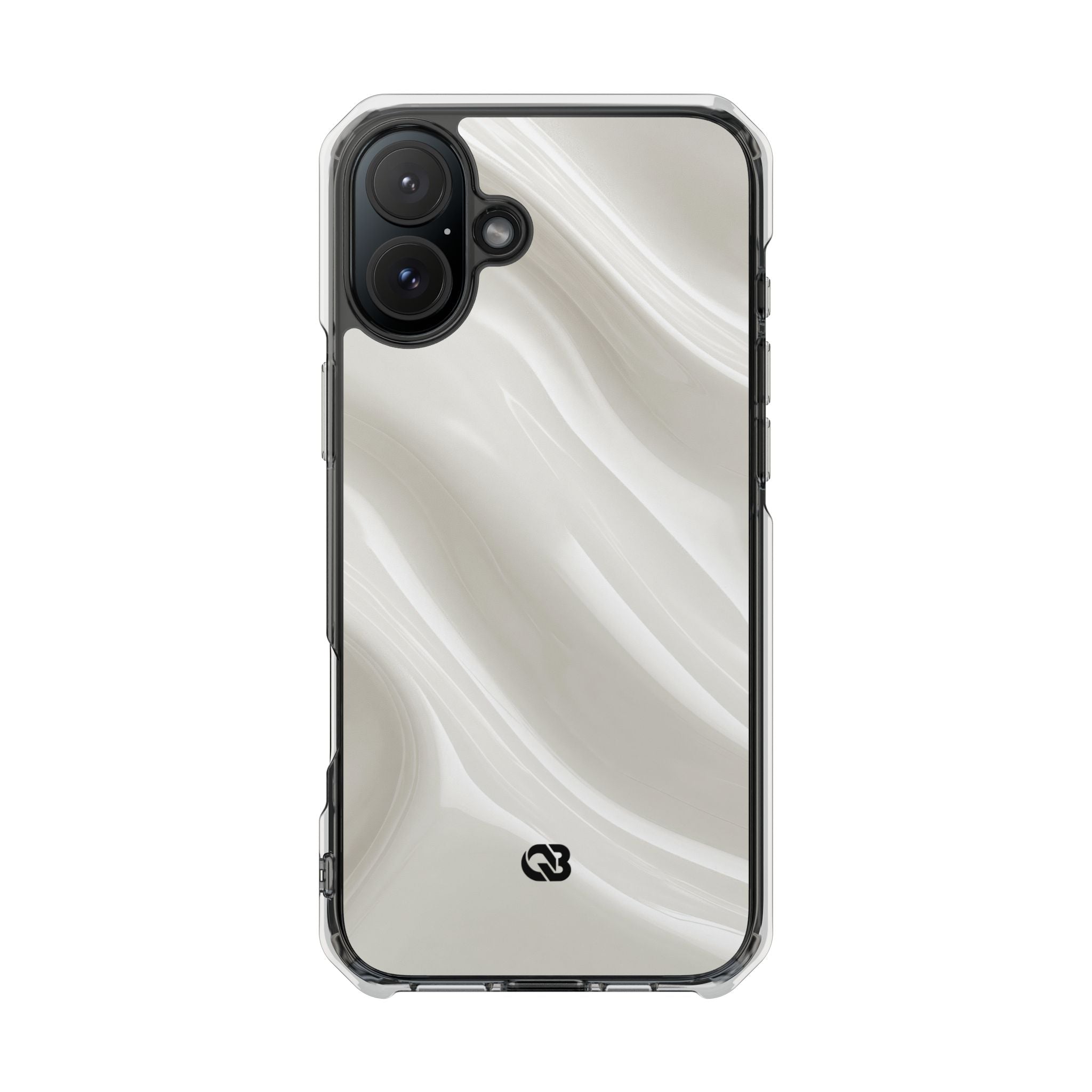 White Impact MagSafe Phone Case for iPhone - Polished Ivory Wave