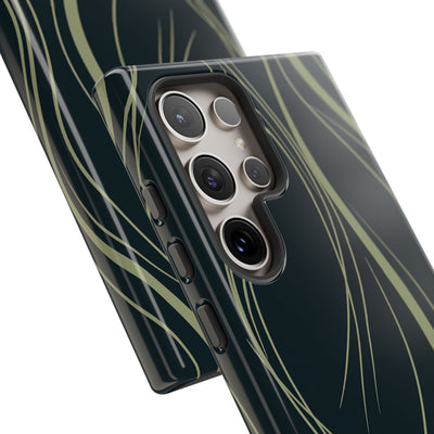 Green Tough Phone Case for Samsung - Obsidian Sage Flow