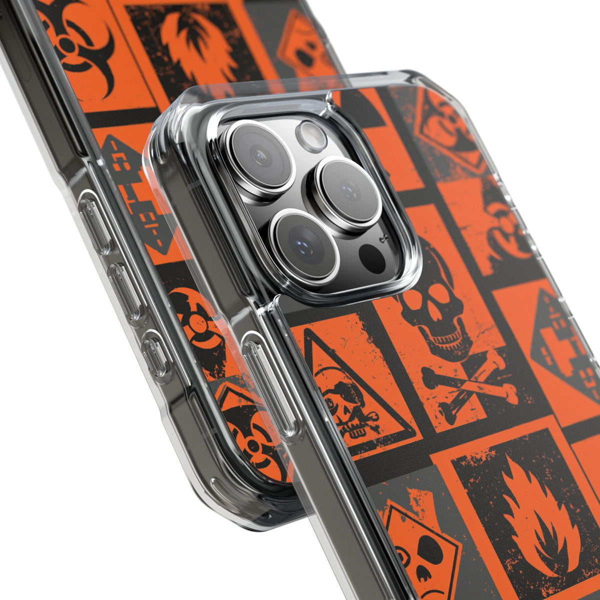 Urban Hazard · Clear Impact Magnetic Phone Case for iPhone · Orange