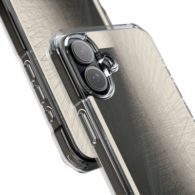 Beige Impact MagSafe Phone Case for iPhone - Brutalist Graphite Grid