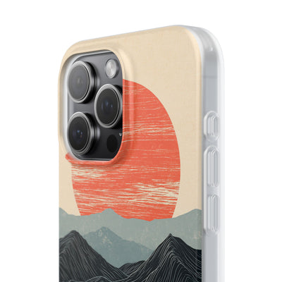 Beige Lite Phone Case for iPhone - Crimson Ridge Flow