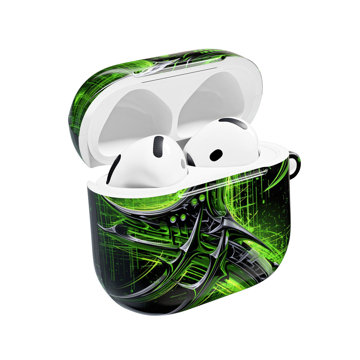 Cyber Sigil Grid · Hard Case for AirPods & AirPods Pro · Green