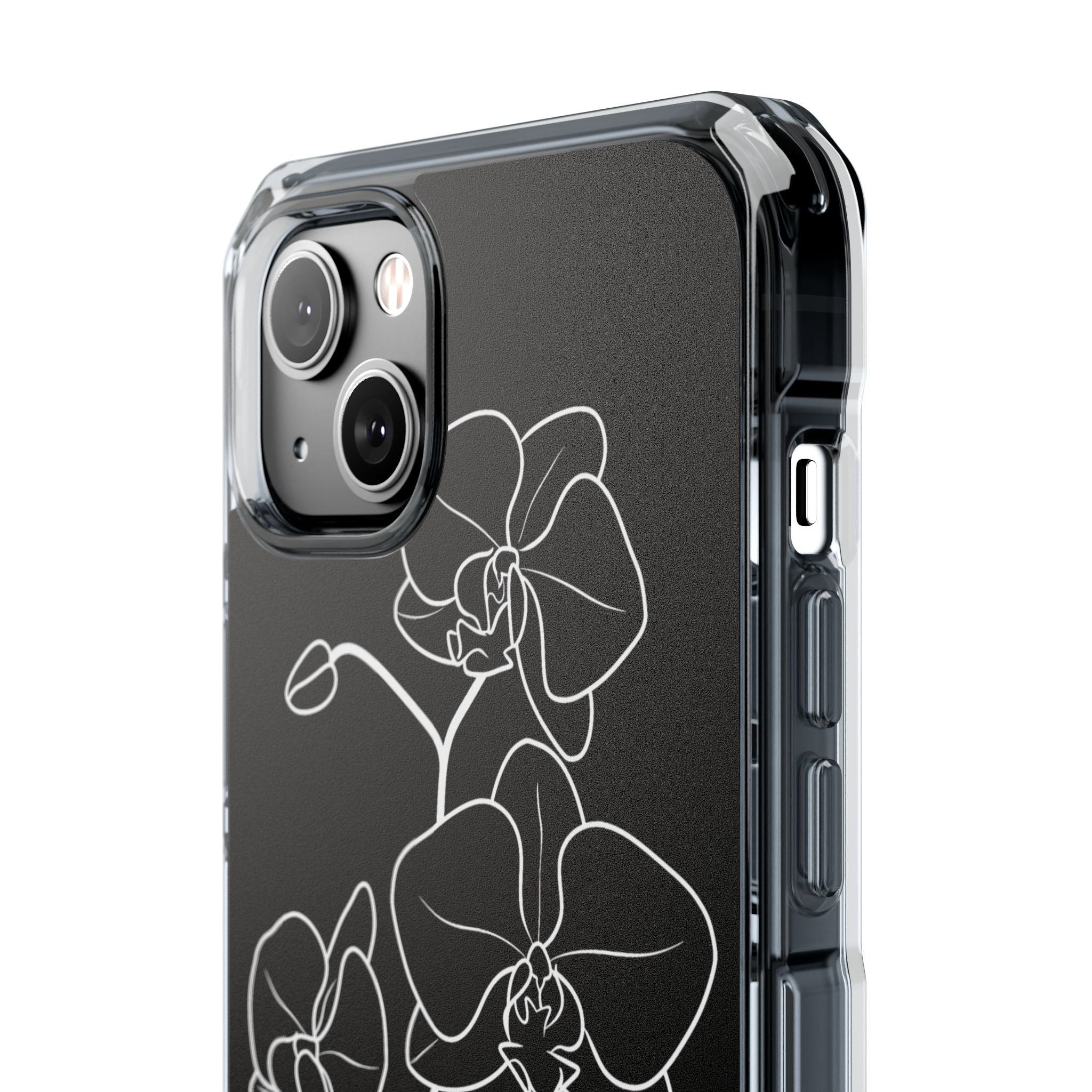 Black Impact MagSafe Phone Case for iPhone - Noir Alabaster Orchid