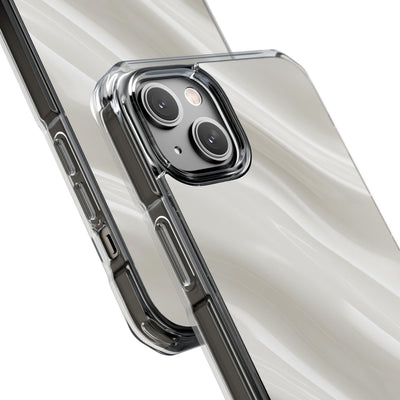 White Impact MagSafe Phone Case for iPhone - Polished Ivory Wave