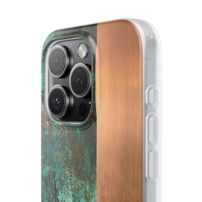 Teal Lite Phone Case for iPhone - Verdigris Copper Slab