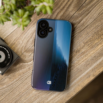 Blue Tough Phone Case for iPhone - Indigo Distortion Wave