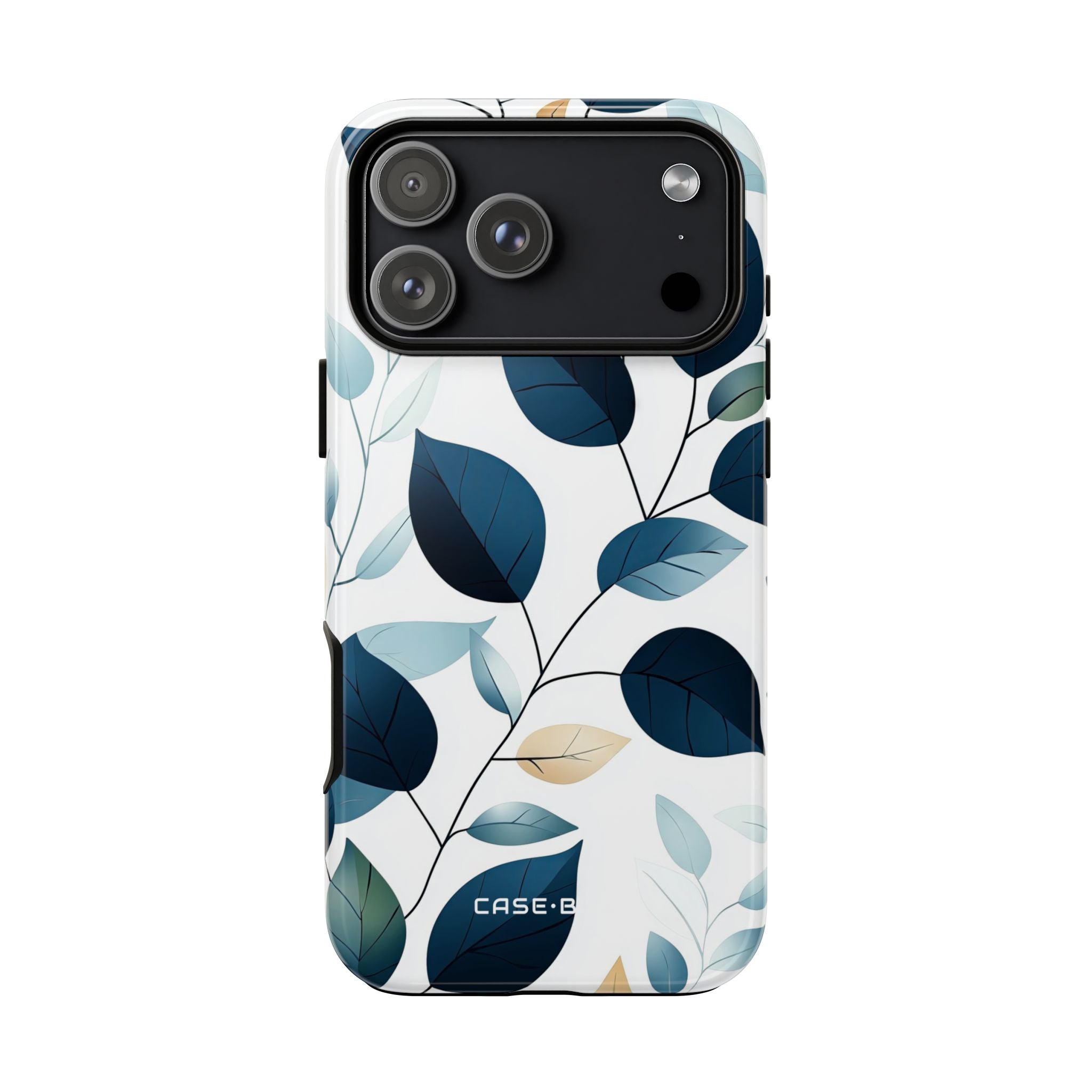 Navy Leaf Veins iPhone 17 Pro Max Case - Tough - CASE•BOB