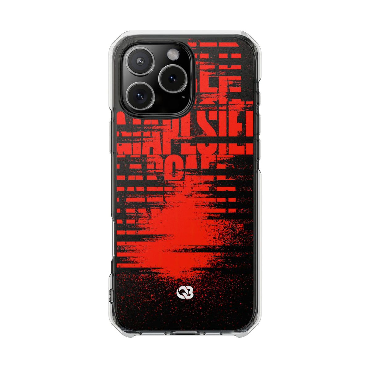 Crimson Redaction · Clear Impact Magnetic Phone Case for iPhone ·  Black