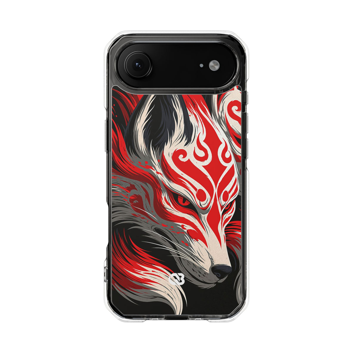Crimson Kitsune Spirit · Clear Impact Magnetic Phone Case for iPhone · Red