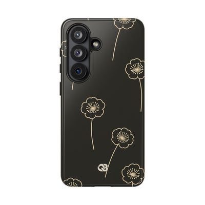 Black Tough Phone Case for Samsung - Obsidian Sand Petals