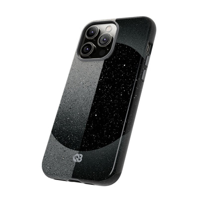 Black Tough Phone Case for iPhone - Lunar Static Orbit