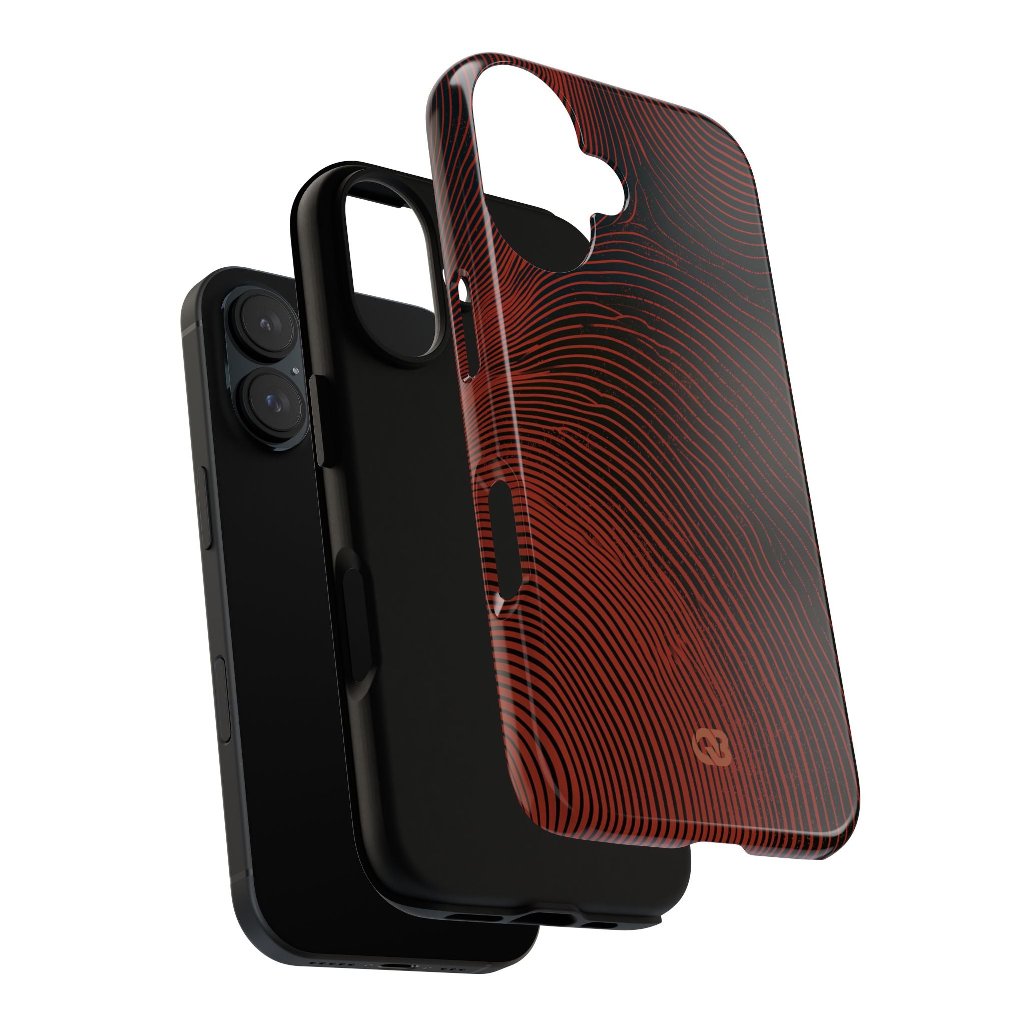 Red Tough Phone Case for iPhone - Terracotta Nerve Map