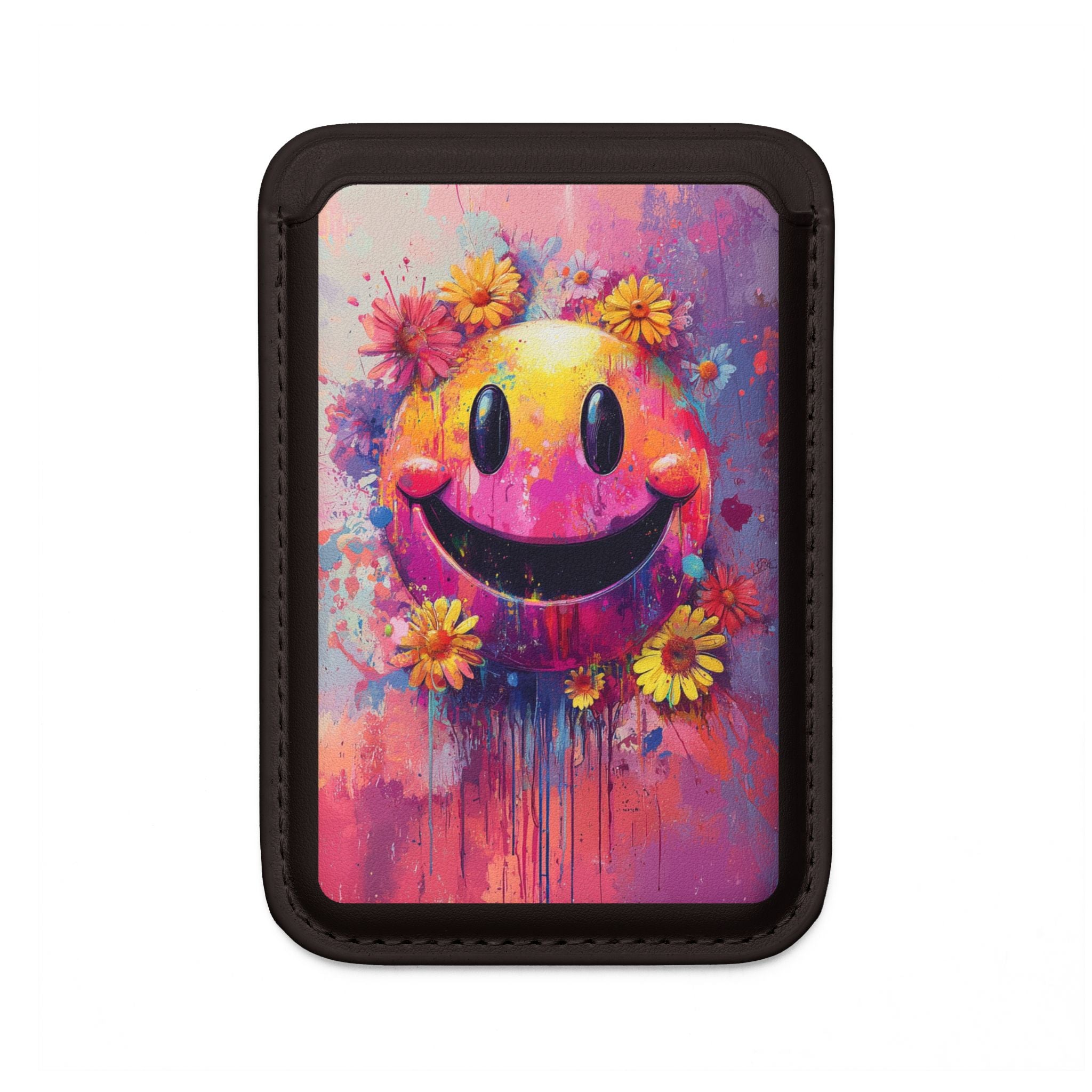 Smiley Bloom Drip Wallet – MagSafe Ready