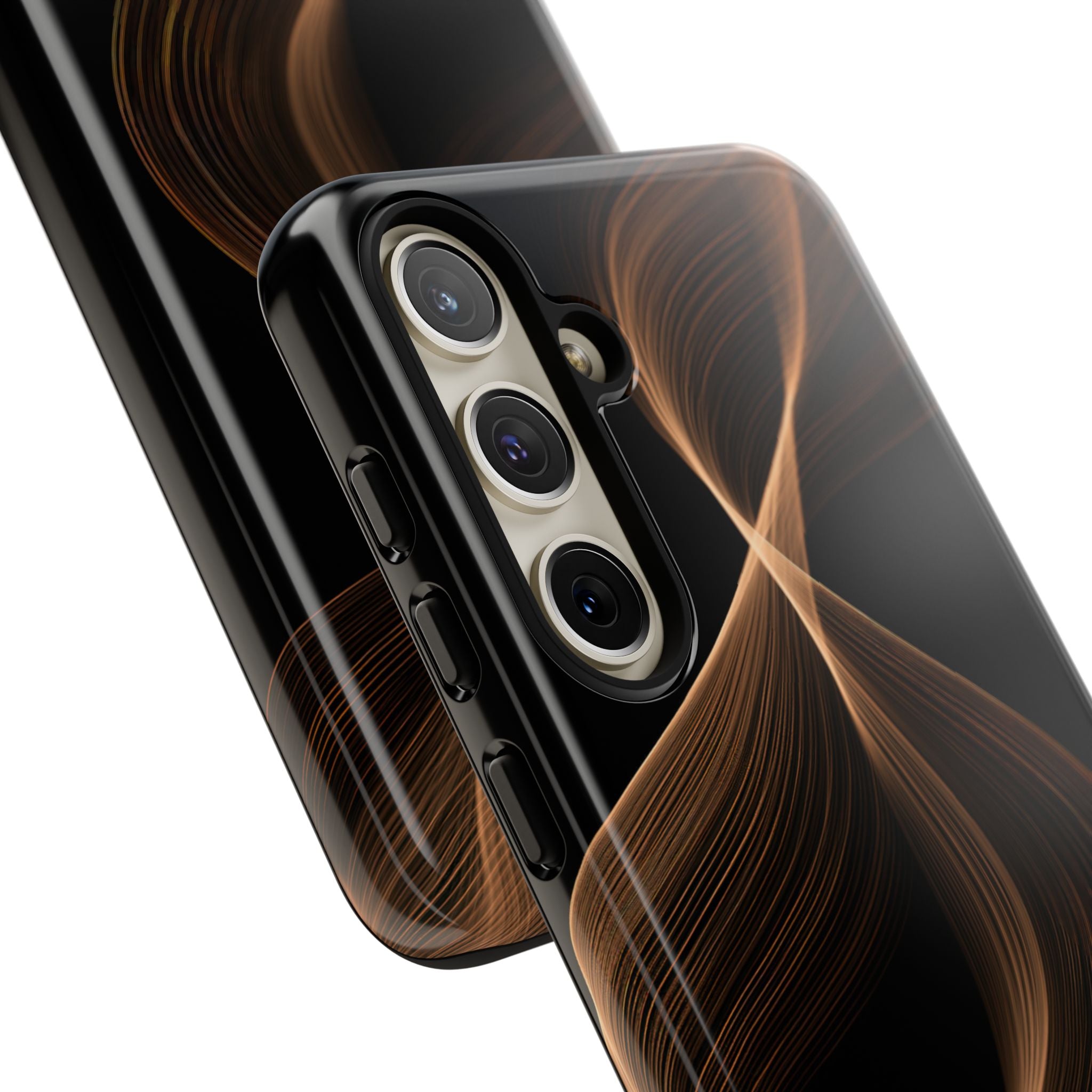 Brown Tough Phone Case for Samsung - Copper Silk Wave