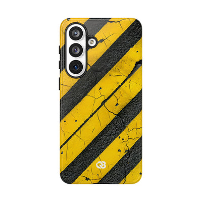 Cracked Hazard Stripes · Tough Handyhülle für Samsung