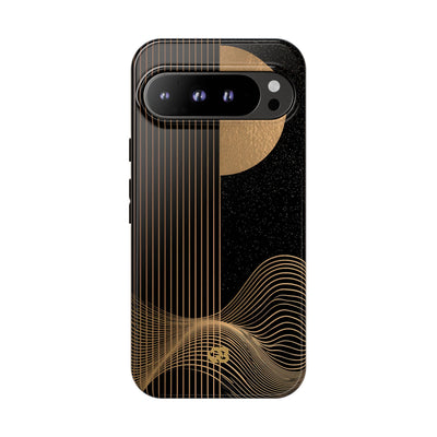 Gold Tough Phone Case for Google Pixel - Gilded Obsidian Dunes