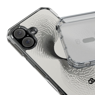 White Impact MagSafe Phone Case for iPhone - Linear Torsion Grid