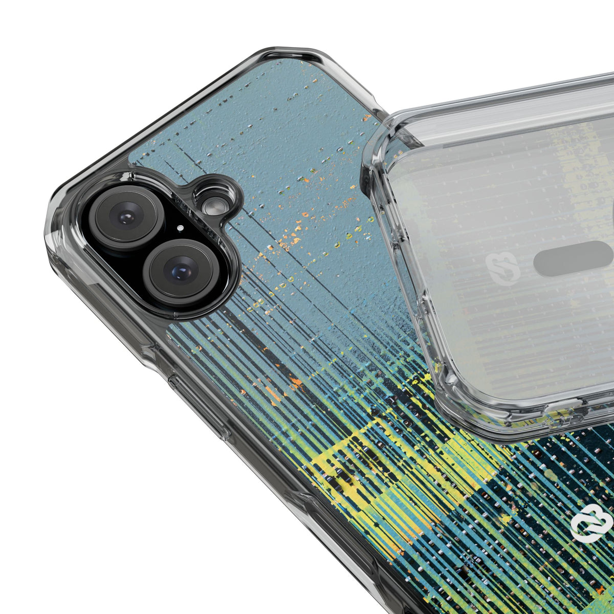 Acid Raster Circuit · Clear Impact Magnetic Phone Case for iPhone · Teal