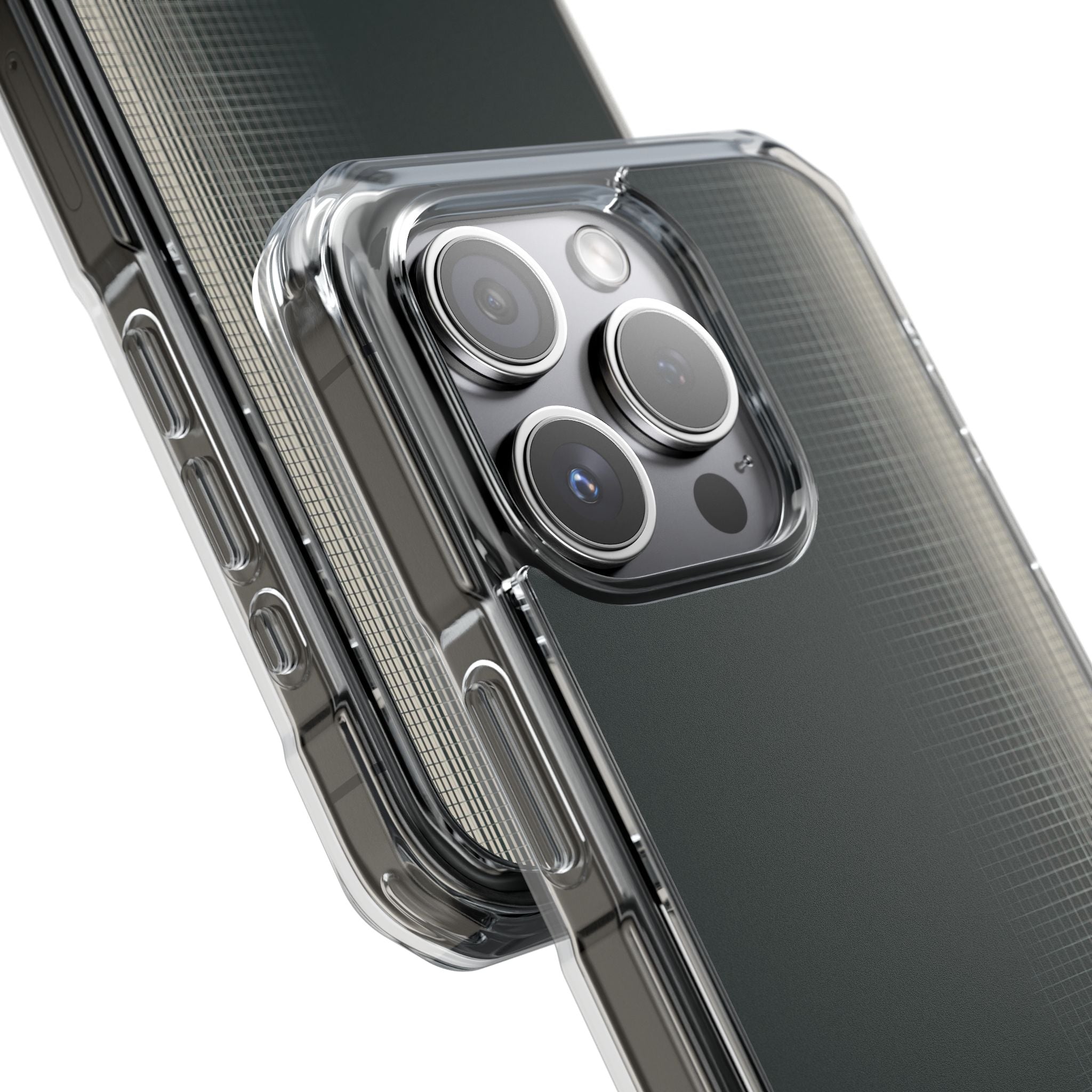 Grey Impact MagSafe Phone Case for iPhone - Charcoal Tech Grid