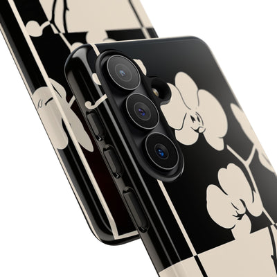Beige Tough Phone Case for Samsung - Nocturnal Orchid Frame