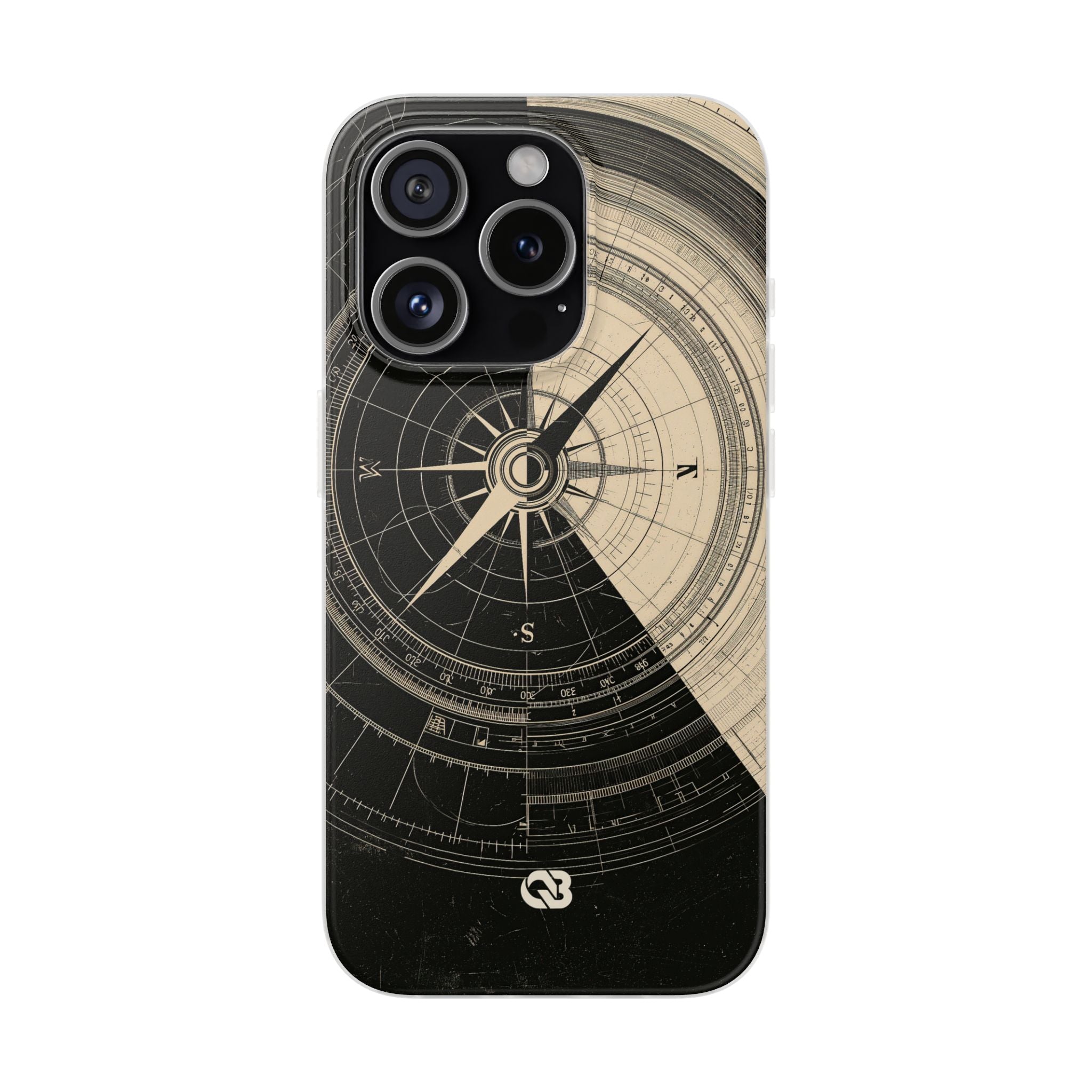 Beige Lite Phone Case for iPhone - Obsidian Nautical Blueprint