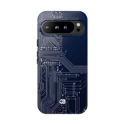 Blue Tough Phone Case for Google Pixel - Cobalt Data Stream