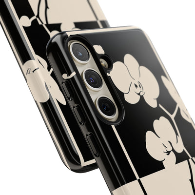 Beige Tough Phone Case for Samsung - Nocturnal Orchid Frame