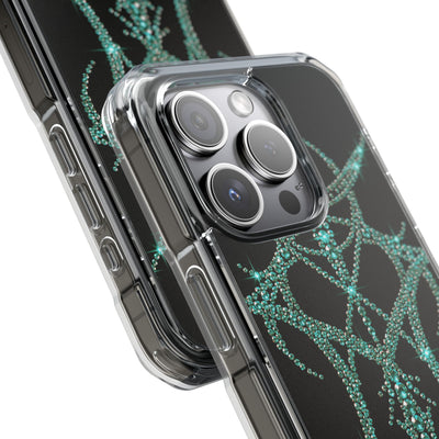 Teal Cyber Sigil · Clear Impact Magnetic Phone Case for iPhone · Teal